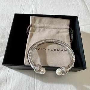 David Yurman Silver Bracelet with Pearls 7mm